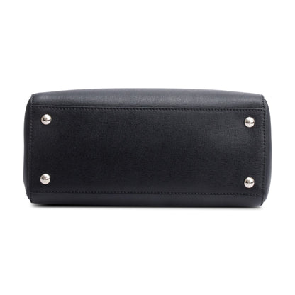 Fendi Black Vitello Elite Leather Petite 2Jours Tote