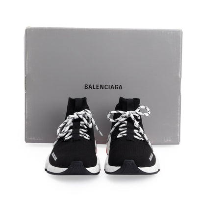 Balenciaga Black Knit Tricolor Sole Lace-Up Speed Trainer Sock Sneakers, Size 39