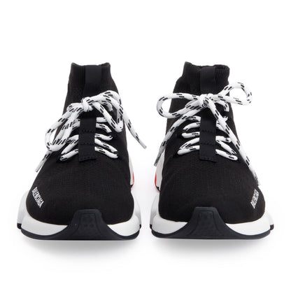 Balenciaga Black Knit Tricolor Sole Lace-Up Speed Trainer Sock Sneakers, Size 39