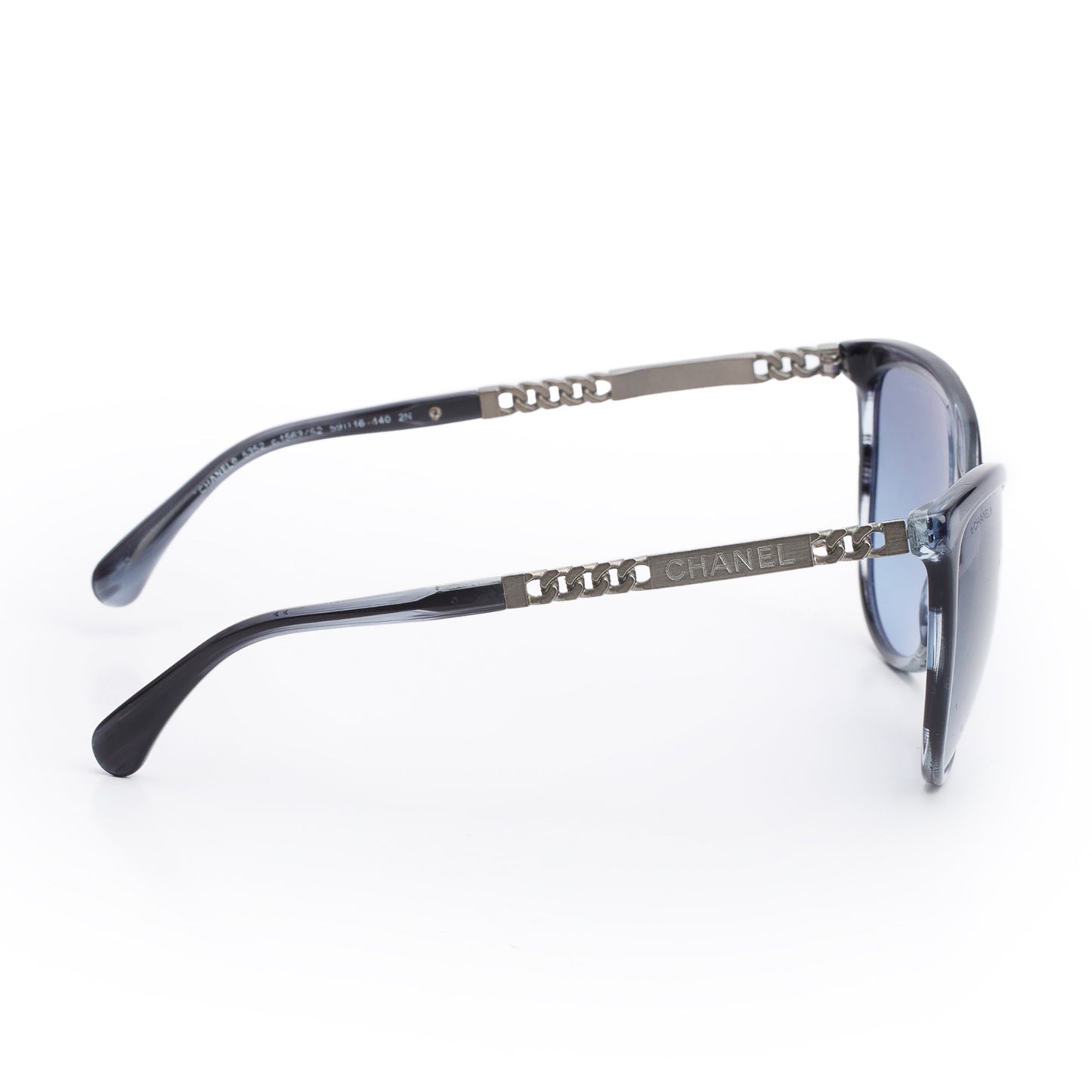 Chanel 5352 Black Acetate Chain Accent Butterfly Sunglasses