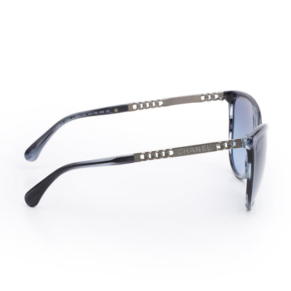 Chanel 5352 Black Acetate Chain Accent Butterfly Sunglasses
