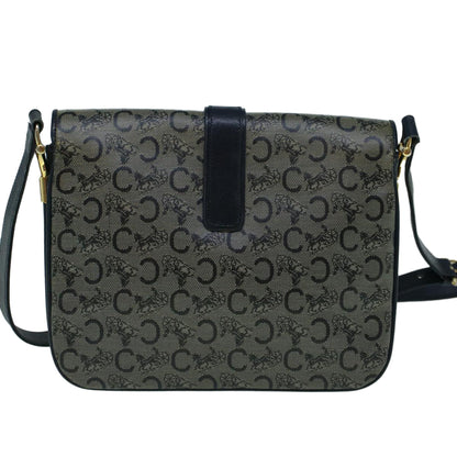Luxury CELINE C Macadam Canvas Shoulder Bag Coated Canvas Navy  60345