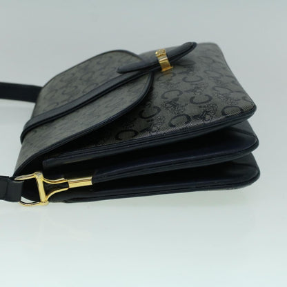 Luxury CELINE C Macadam Canvas Shoulder Bag Coated Canvas Navy  60345
