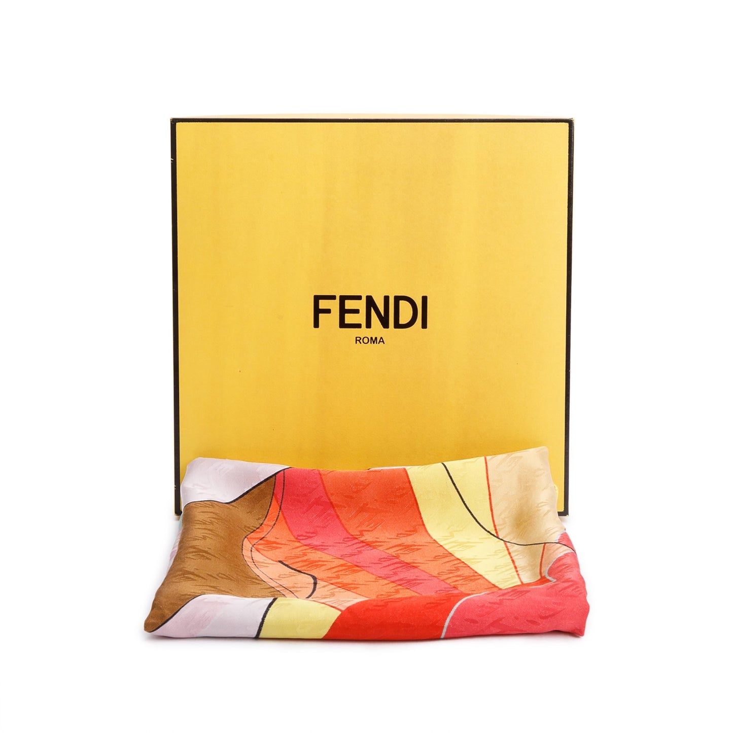 Fendi Multicolor Print Silk Foulard 90