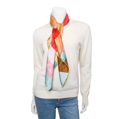 Fendi Multicolor Print Silk Foulard 90