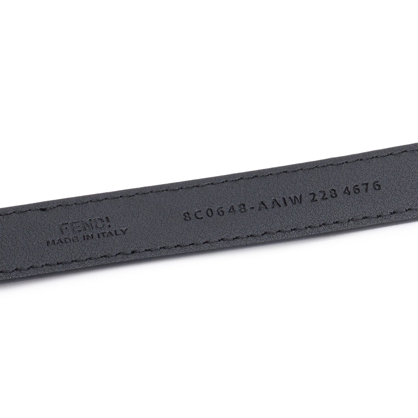 Fendi Black Calfskin Leather FF Buckle 20MM Belt 85 34