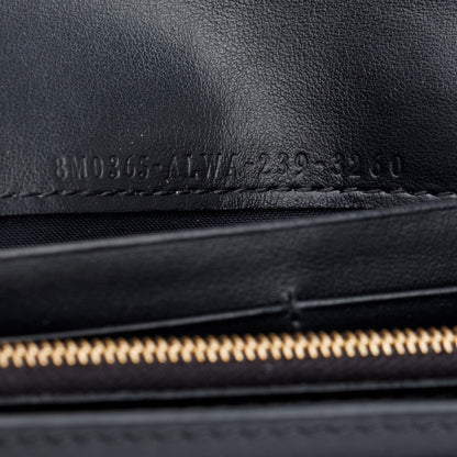 Fendi 2023 Black Leather FF Diamonds Continental Wallet on Chain