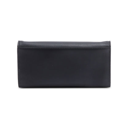 Fendi 2023 Black Leather FF Diamonds Continental Wallet on Chain