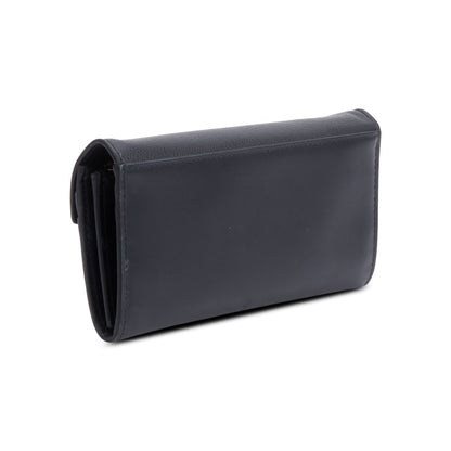Fendi 2023 Black Leather FF Diamonds Continental Wallet on Chain
