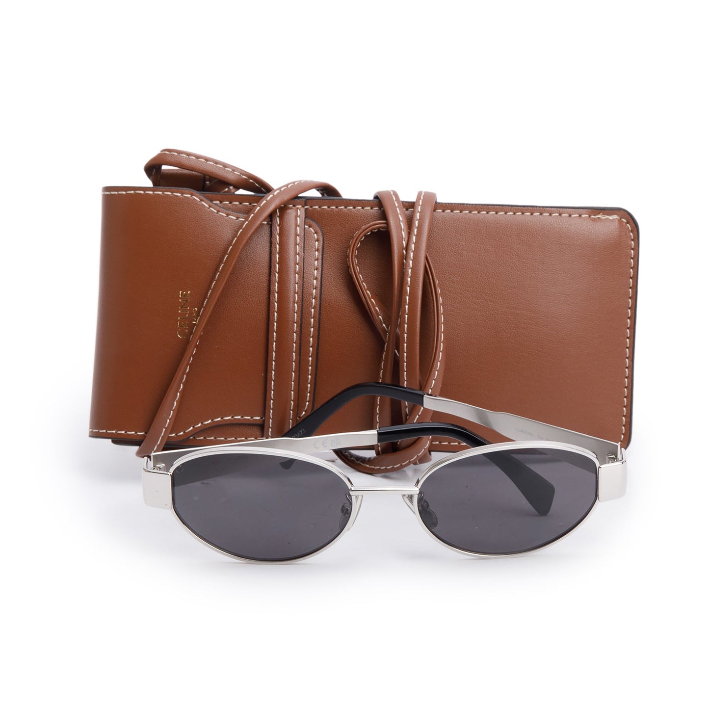 Celine CL40235U Triomphe Metal 01 Oval Sunglasses