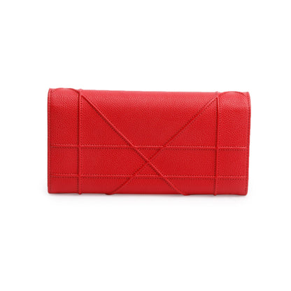 Christian Dior Red Grained Calfskin Leather Diorama Croisiere Wallet on Chain