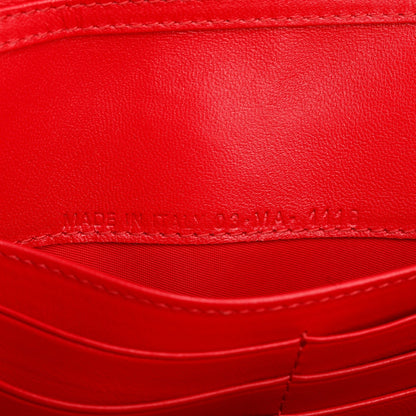 Christian Dior Red Grained Calfskin Leather Diorama Croisiere Wallet on Chain