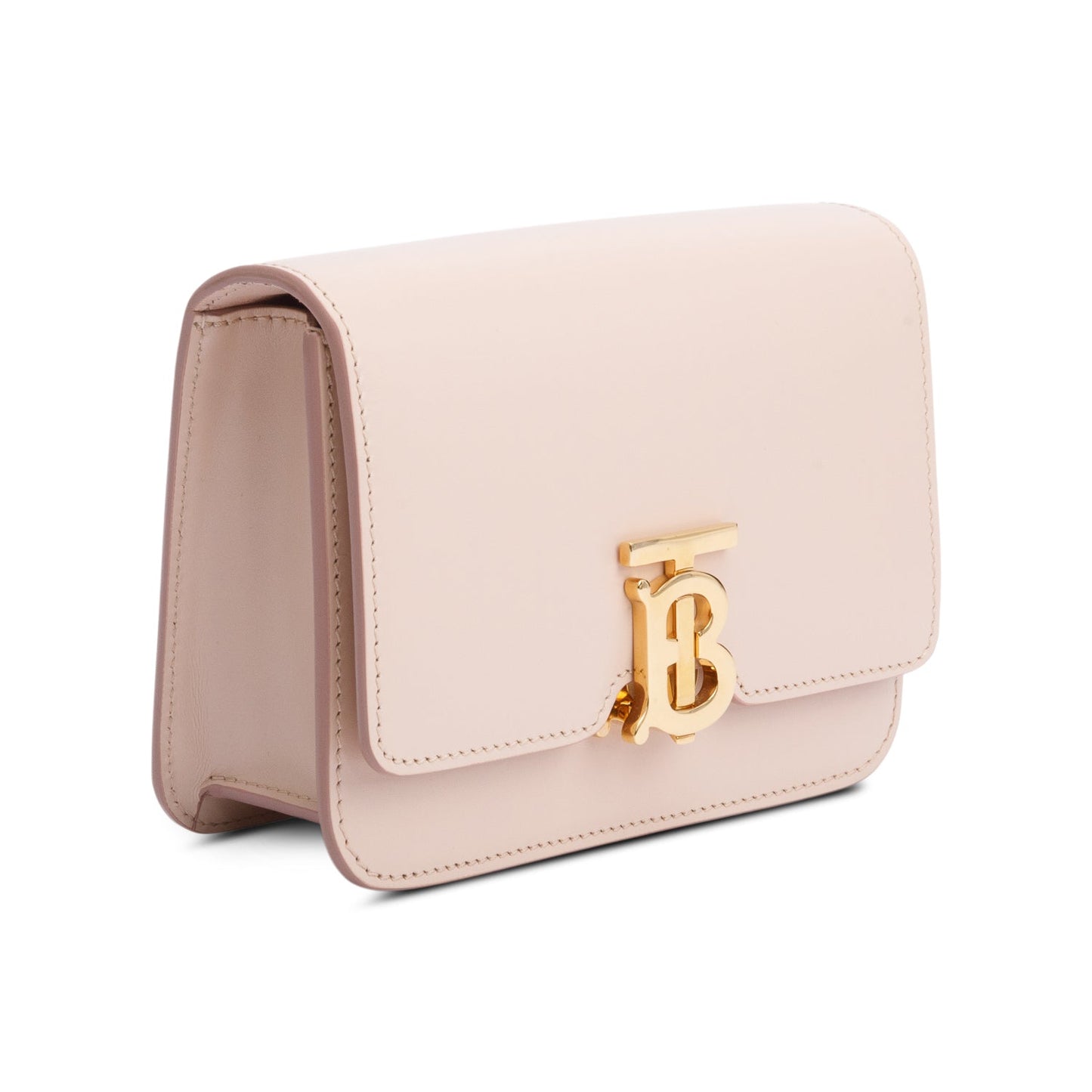 Burberry 2022 Pink Smooth Calfskin Leather Small  TB Crossbody Bag