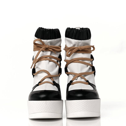 CHANEL RUNWAY WEDGE PLATFORM BOOTS
