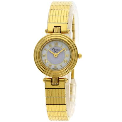 Christian Dior Watches Quartz 3051 Gold Plated , Gold Plated gold Round face white dial Women