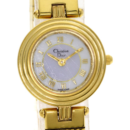 Christian Dior Watches Quartz 3051 Gold Plated , Gold Plated gold Round face white dial Women