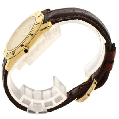 FENDI Watches Quartz 850G Gold Plated, Leather gold Round face gold dial mens