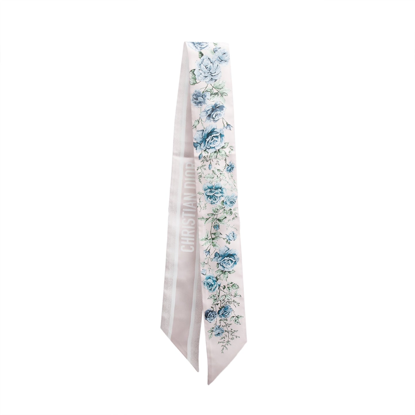 Christian Dior Pink Multicolor D-Floral Mitzah Silk Twilly