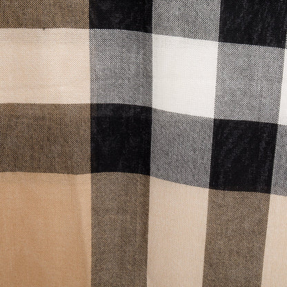 Burberry Beige Multicolor House Check Wool Silk Scarf
