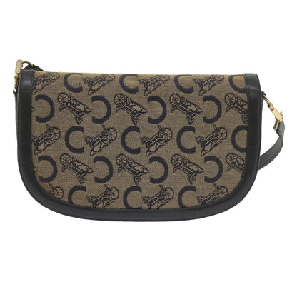 Luxury CELINE C Macadam Canvas Shoulder Bag Navy  60439