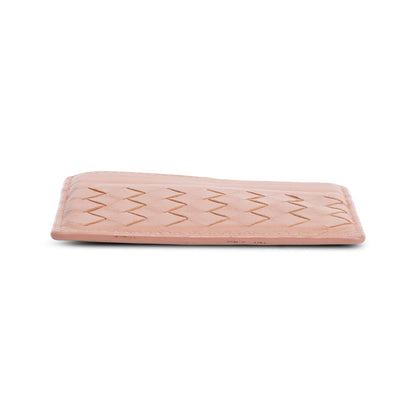 Bottega Veneta Pink Intrecciato Nappa Leather Intrecciato Card Holder