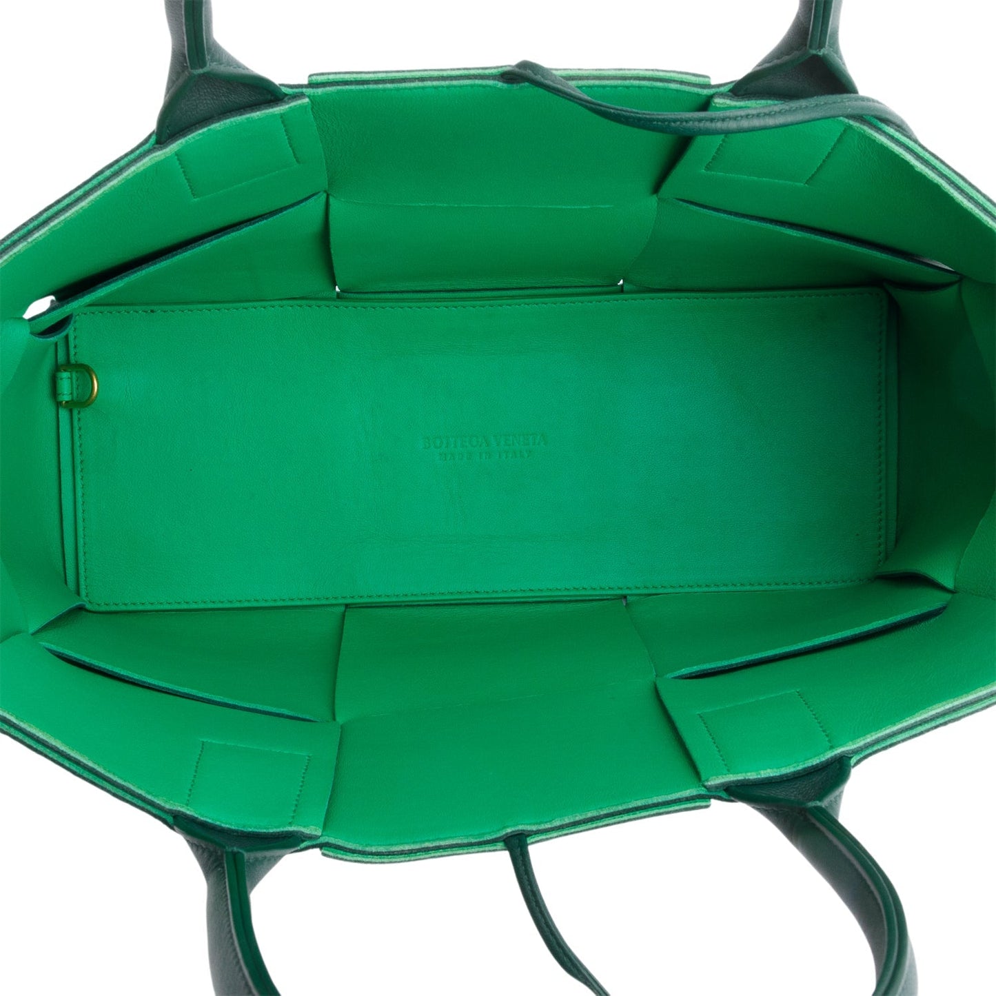 Bottega Veneta Green Maxi Intrecciato Leather Small Arco Tote