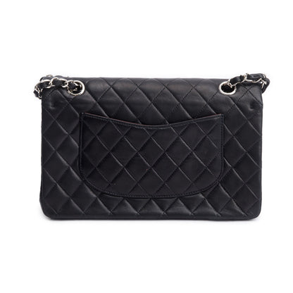 Chanel Vintage Black Quilted Lambskin Leather Classic Medium Double Flap Bag