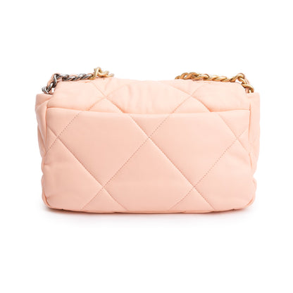 Chanel Peach Lambskin Leather Medium 19 Flap Bag