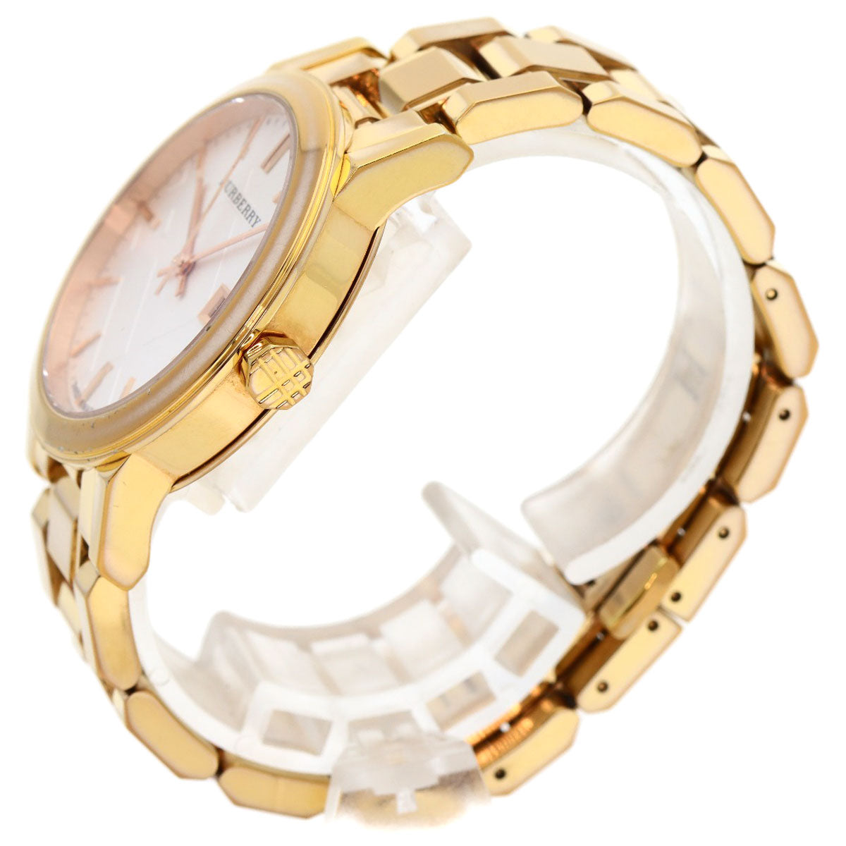 BURBERRY Watches Quartz BU9104 Gold Plated , Gold Plated gold Round face Silver dial Women