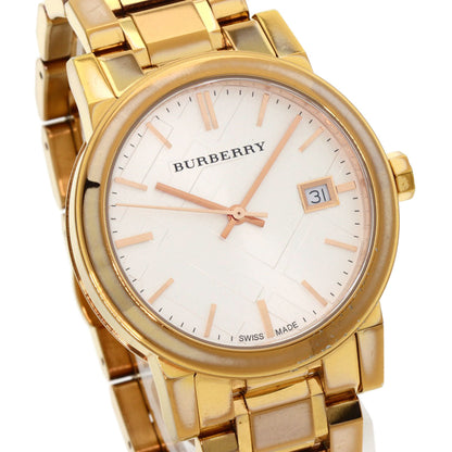 BURBERRY Watches Quartz BU9104 Gold Plated , Gold Plated gold Round face Silver dial Women