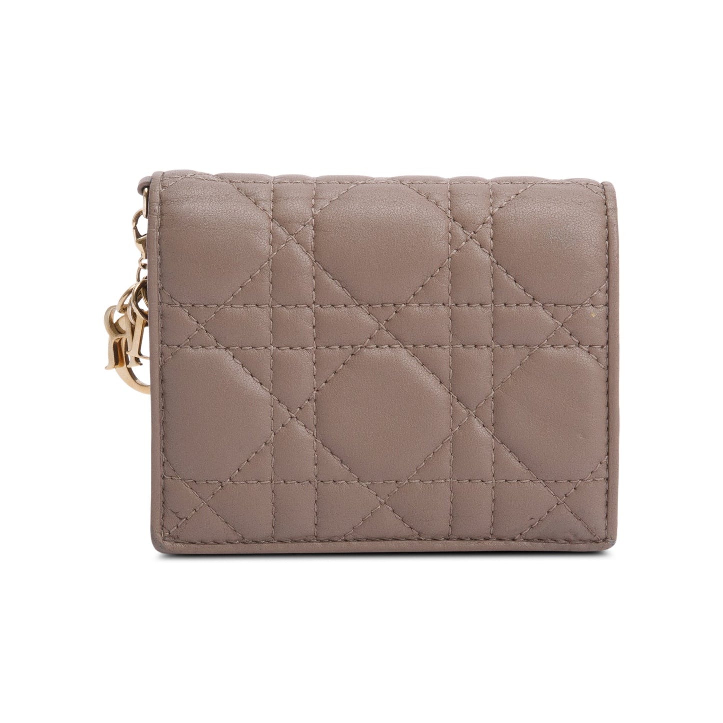 Christian Dior 2024 Neutral Cannage Lambskin Mini Lady Dior Gardenia Wallet