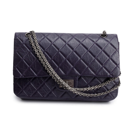 Chanel Purple Quilted Calfskin Leather 2.55 Reissue 227 Double Flap Bag