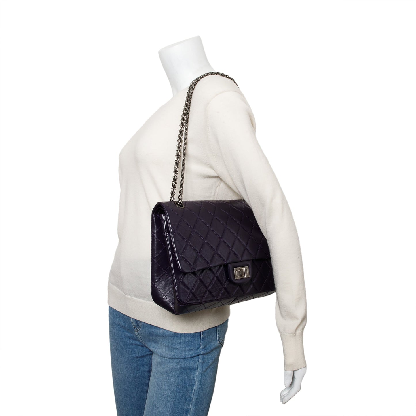 Chanel Purple Quilted Calfskin Leather 2.55 Reissue 227 Double Flap Bag