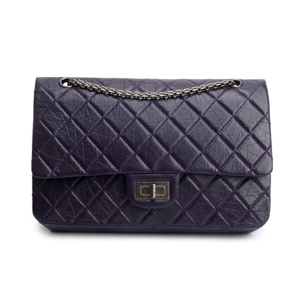 Chanel Purple Quilted Calfskin Leather 2.55 Reissue 227 Double Flap Bag
