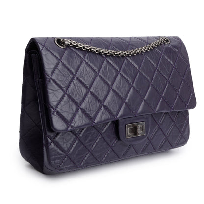 Chanel Purple Quilted Calfskin Leather 2.55 Reissue 227 Double Flap Bag
