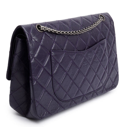 Chanel Purple Quilted Calfskin Leather 2.55 Reissue 227 Double Flap Bag