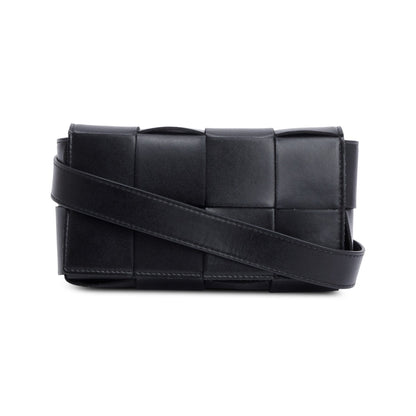 Bottega Veneta Black Nappa Leather Intrecciato Cassette Belt Bag