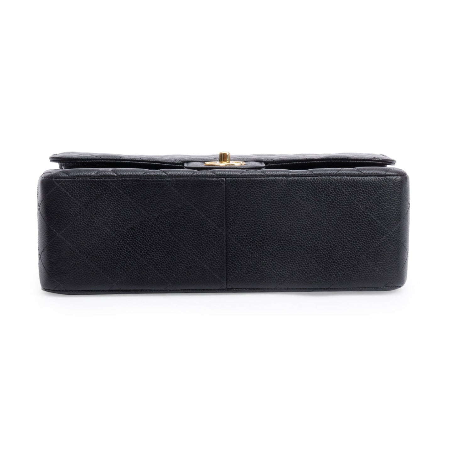 Chanel Black Quilted Caviar Leather Classic Jumbo Double Flap Bag