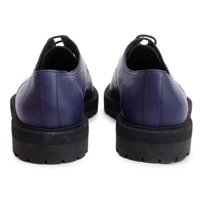 Bottega Veneta Blue Nappa Intrecciato Leather Derby Shoes, Size 43