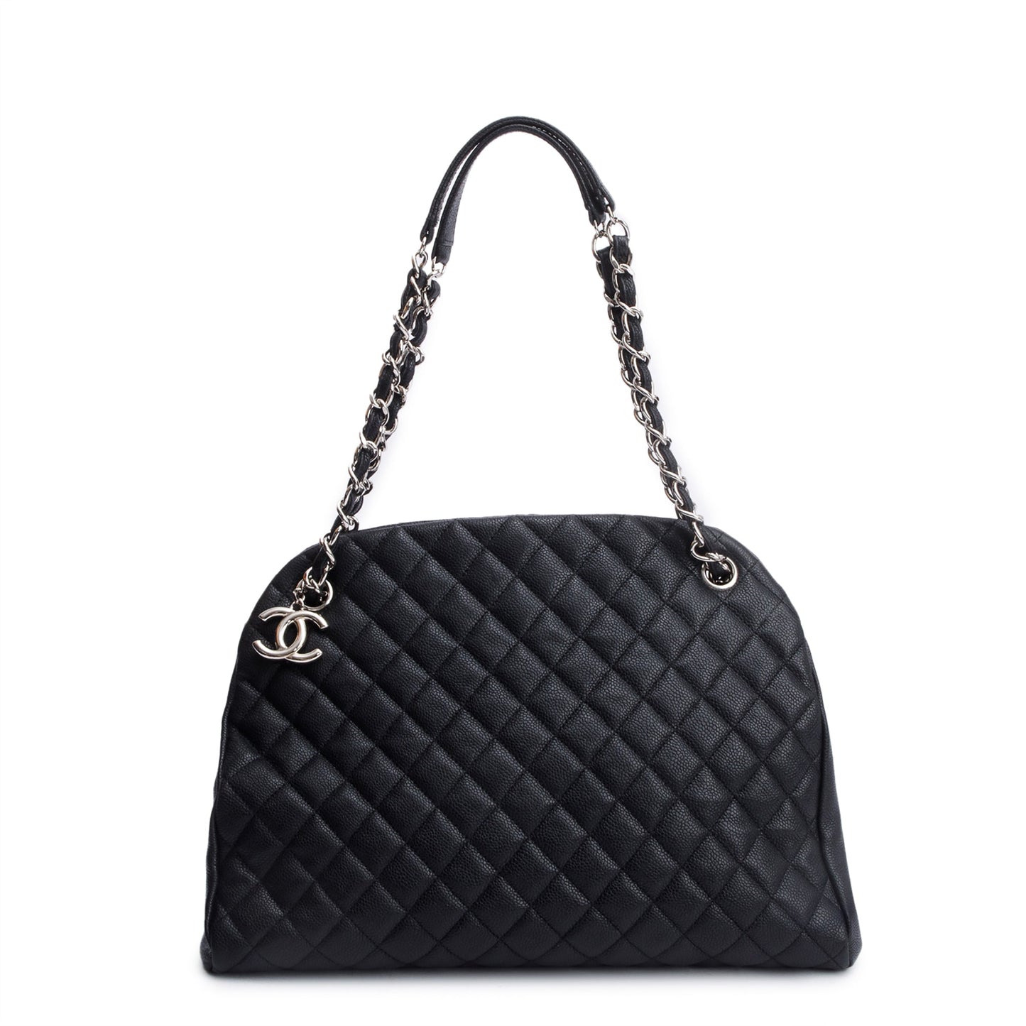 Chanel Black Caviar Leather Just Mademoiselle Large Bowler Bag