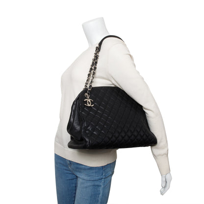 Chanel Black Caviar Leather Just Mademoiselle Large Bowler Bag
