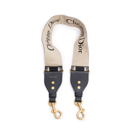 Christian Dior Navy/Beige Embroidered Woven Shoulder Strap