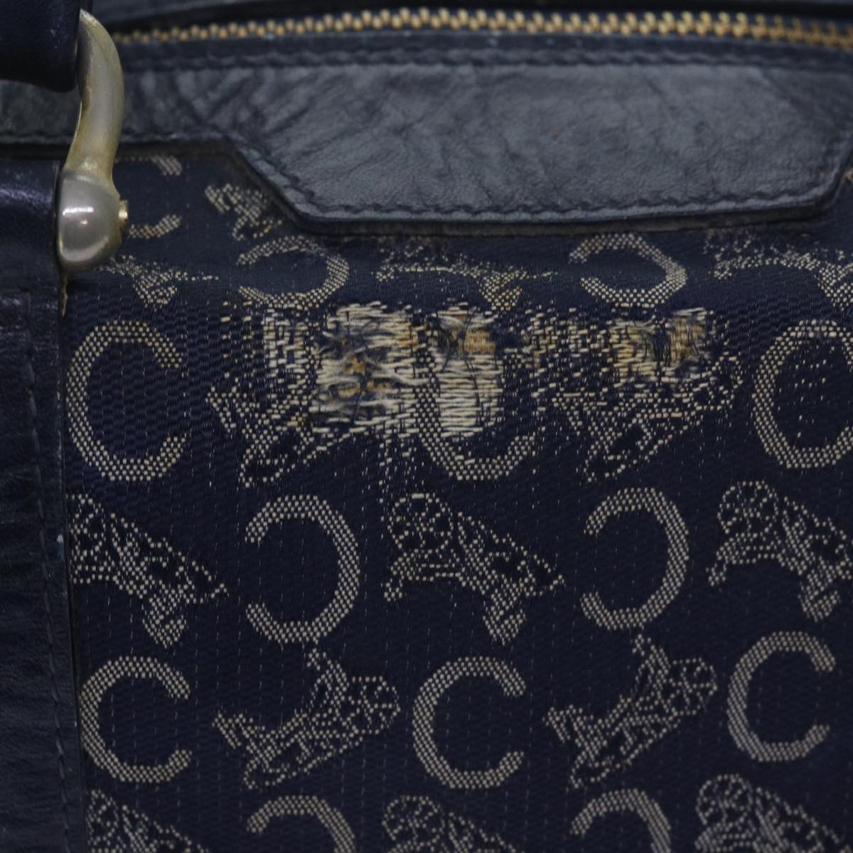 Luxury CELINE C Macadam Canvas Hand Bag Navy  60577