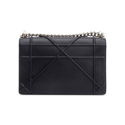 Christian Dior Black Calfskin Leather Medium Diorama Flap Bag