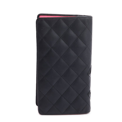 Chanel Black Calfskin Leather Cambon Yen Wallet