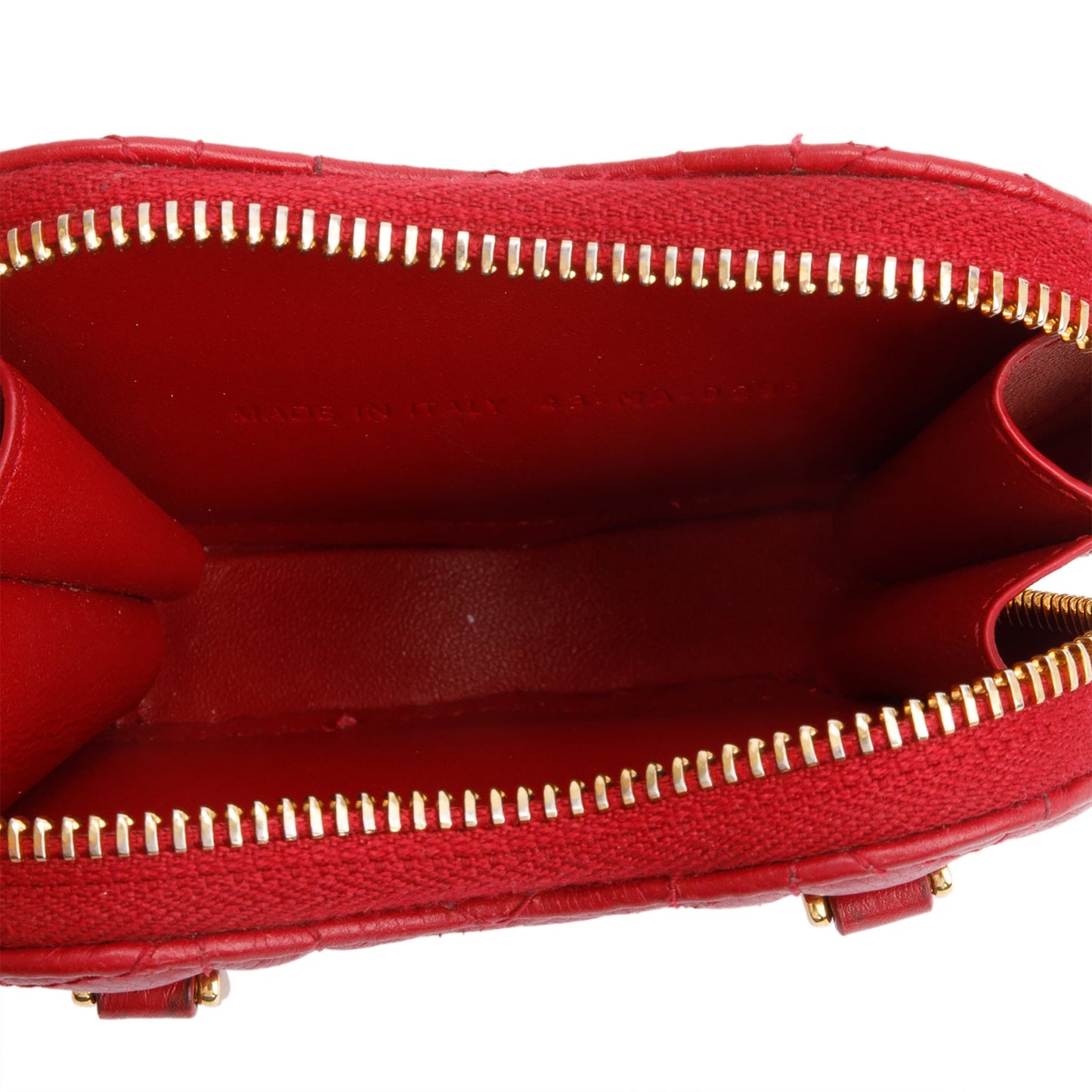 Christian Dior 2023 Red Cannage Calfskin Leather Dioramour Caro Heart Chain Pouch