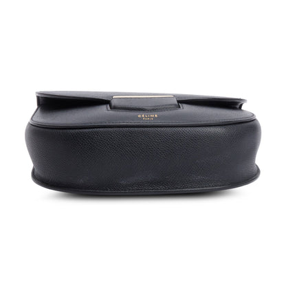 Celine Black Grained Leather Small Trotteur Crossbody Bag