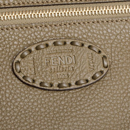 Fendi Grey Leather Medium Selleria Roll Tote