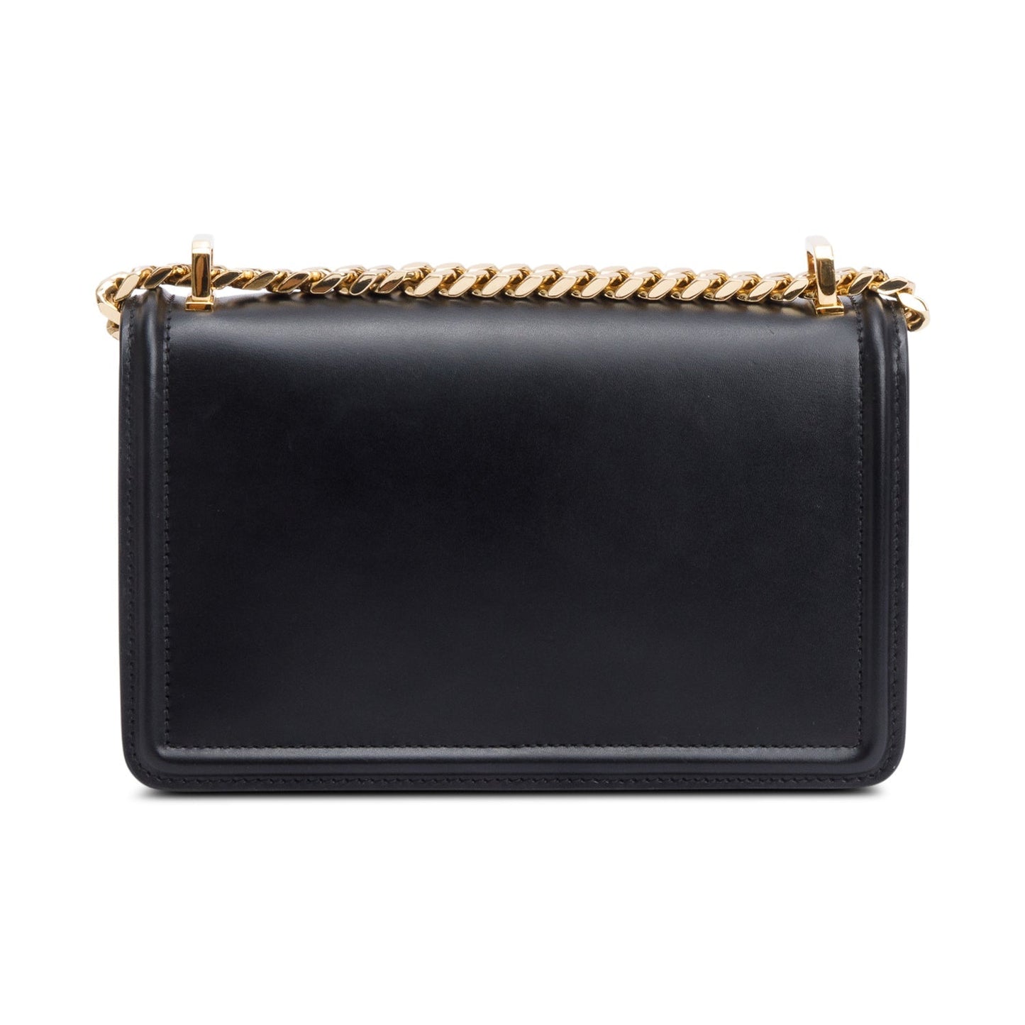 Burberry Black Smooth Calfskin Leather Mini TB Chain Crossbody Bag