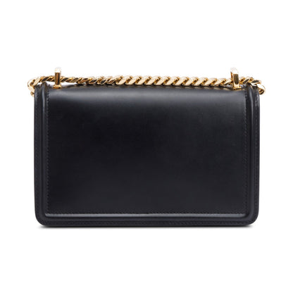 Burberry Black Smooth Calfskin Leather Mini TB Chain Crossbody Bag